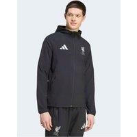 Adidas Mens Liverpool Fc Tiro Travel Full Zip Windbreaker - Black