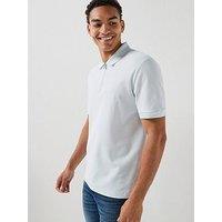 Boss H-Pei 88 Zip Neck Jacquard Polo Shirt - Blue