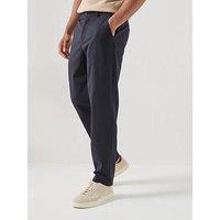 Boss P-Perin Performance Tech Wool Relaxed Smart Trousers - Dark Blue