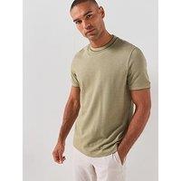 Boss Tipped Pique T-Shirt - Dark Beige