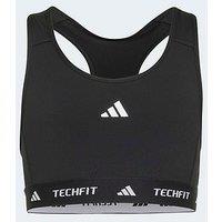 Adidas Junior Girls Training Techfit Sports Bra - Black