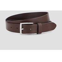 Jack & Jones Leather Rectangular Buckle Belt - Brown