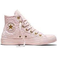 Converse Womens Chuck Taylor All Star Hi Elevated Lace Material Trainers - Pink