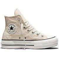 Converse Womens Chuck Taylor All Star Lift Hi Elevated Paisley Trainers - Cream