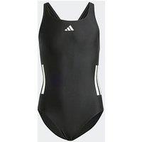 Adidas Junior Girls 3 Stripe C-Back Swimsuit - Black