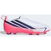 Adidas Junior F50 Hyperfast League Laceless Firm Ground Football Boots - White