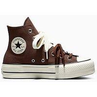 Converse Womens Chuck Taylor All Star Lift Hi Portable Heirloom Trainers - Brown
