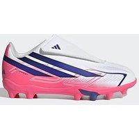 Adidas Junior F50 Hyperfast Club No-Lace Firm Ground Football Boots - White
