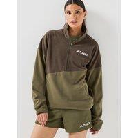 Adidas Terrex Womens Outdoor Colourblock Fleece - Khaki