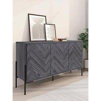 Cosmoliving By Cosmopolitan Charlene 3 Door Sideboard - Grey Oak