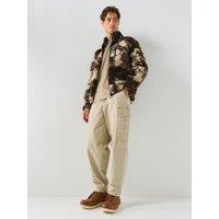 Only & Sons Mens Wadud Sherpa Funnel Neck Camo Jacket - Coffee Bean