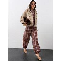 The Very Collection Checked Georgette Balloon Trousers - Print