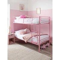 The Very Collection Domino Bunk Bunk Frame With Mattress Options (Buy & Save!) - Pink - Bed Frame With 2 Premium Mattresses