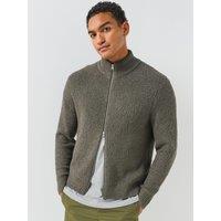 Only & Sons Mens Textured Zip Through High Neck Cardigan - Beluga