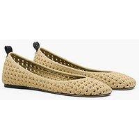 Marc Jacobs The Logo Ribbon Ballerina Flat Shoes - Gold