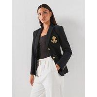 Lauren By Ralph Lauren Bullion Jacquard Blazer - Black