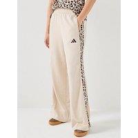 Adidas Sportswear Women'S Seasonal Essentials Animal Print 3-Stripes Joggers - Beige