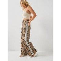 Adidas Originals Womens Snake Print Denim Loose Pants - Beige