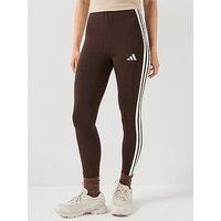 Adidas Sportswear Women'S Essentials 3-Stripes Cotton Leggings - Brown