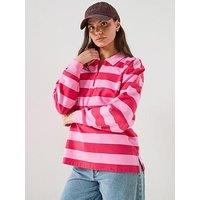 Adidas Sportswear Womens Essentials Contemporary French Terry Longsleeve Polo - Pink