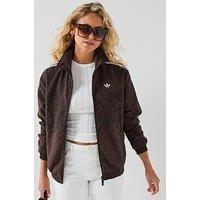 Adidas Originals Womens Flower Embriodered Firebird Loose Track Jacket - Brown