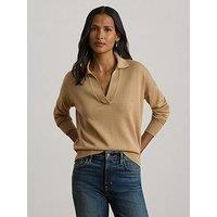 Lauren By Ralph Lauren Cotton-Modal Polo Jumper - Birch Tan
