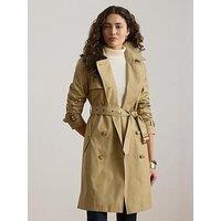 Lauren By Ralph Lauren Double-Breasted Cotton-Blend Trench Coat - Birch Tan
