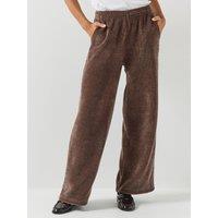 Adidas Originals Womens Chenille Wide Leg Pants - Brown