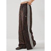 Adidas Originals Womens Snake Print Satin Wide Leg Joggers - Brown