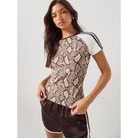 Adidas Originals Womens Snake Print Cali Tee - Beige