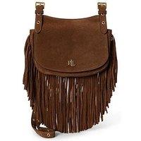 Lauren By Ralph Lauren Fringe Trim Medium Marcy Crossbody Bag - Brown