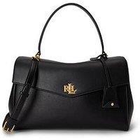 Lauren By Ralph Lauren Nappa Leather Medium Farrah Soft Satchel - Black