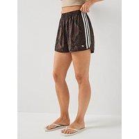 Adidas Originals Womens Snake Print Satin Shorts - Brown