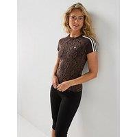 Adidas Originals Womens Snake Print Cali T-Shirt - Brown