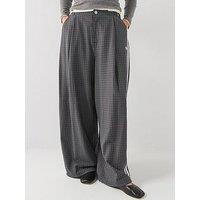 Adidas Originals Womens Check Loose Fit Track Pants - Grey