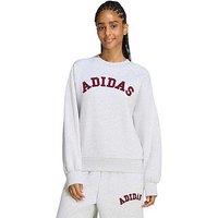 Adidas Sportswear Womens Logo Crew Knit Sweatshirt - Grey