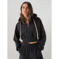 Adidas Sportswear Womens Essentials Fleece Full Zip Hooded Jacket - Black