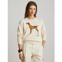 Lauren By Ralph Lauren Intarsia-Knit Vizsla Cotton Jumper - Mascarpone Cream Multi