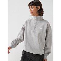 Adidas Originals Women'S Essentials Half Zip Sweatshirt - Grey