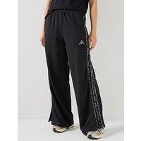 Adidas Sportswear Womens Essentials Animal Print 3 Stripe Pants - Black