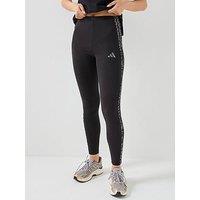 Adidas Sportswear Womens Seasonal Essentials Animal Print 3 Stripe Leggings - Black