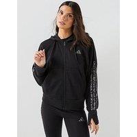 Adidas Sportswear Womens Full-Zip Hooded Track Top - Black