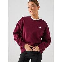 Adidas Originals Women'S Essentials Crew Neck Fleece Oversized Sweatshirt - Burgundy