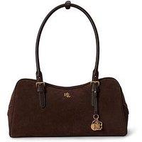 Lauren By Ralph Lauren Suede Large Marcy Zip Satchel - Brown