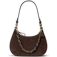 Lauren By Ralph Lauren Suede Medium Marcy Zip Shoulder Bag - Brown