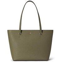 Lauren By Ralph Lauren Medium Karly Crosshatch Leather Tote Bag - Green