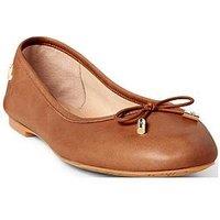 Lauren By Ralph Lauren Jayna Leather Flats - Tan