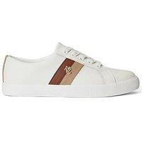 Lauren By Ralph Lauren Janson Ii Leather Trainer - Snow White/Explorer Snd/B