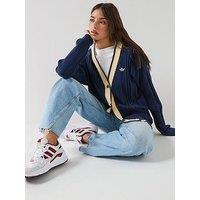 Adidas Originals Womens Cable Knit Cardigan - Blue