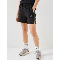 Adidas Sportswear Womens Essentials 3 Stripes Animal Print Shorts - Black
